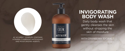 HIGH END MEN FOCUSED GROOMING PRODUCTS.  American Crew Acumen Invigorating Body Wash