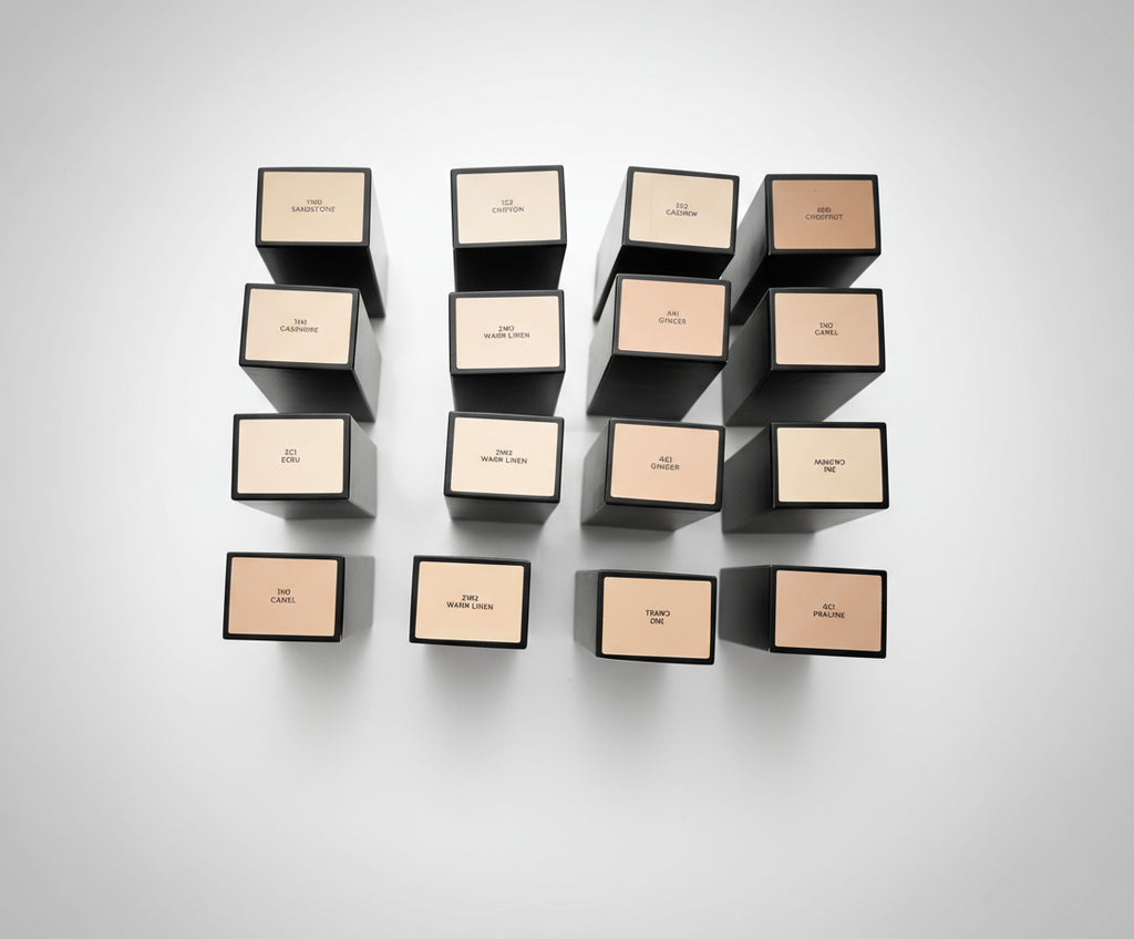 Set of Laura Mercier makeup boxes arranged  