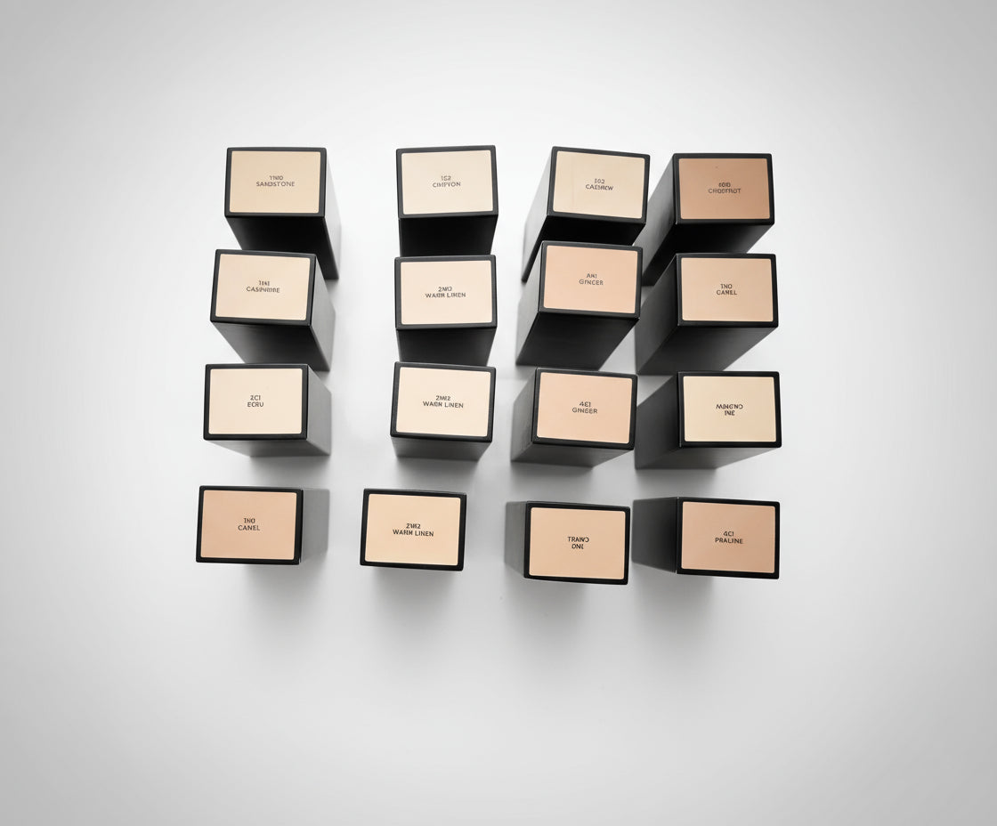 Set of Laura Mercier makeup boxes arranged  